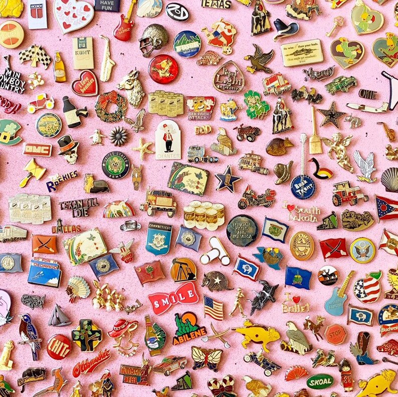 MYSTERY PINS LOT of 3 / Vintage Lapel Pins Enamel Pins Tie Etsy