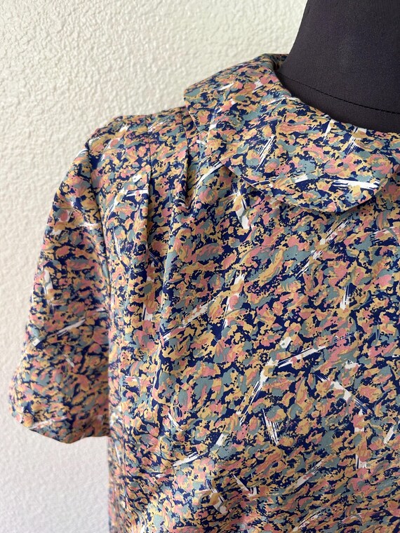 80s PAINT SPLATTER DRESS / xl vintage dress plus size… Gem