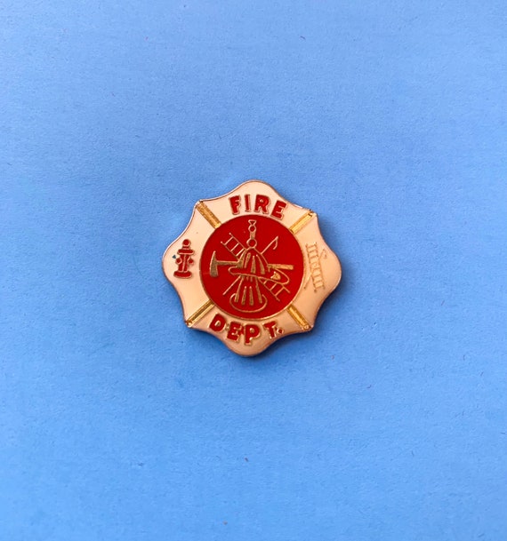 FIREFIGHTER pin / vintage pin enamel pin pinback … - image 1
