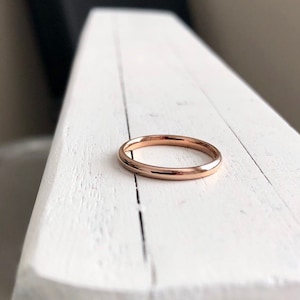 Rose Gold Plated 2mm Ring Stacking Ring Hand Stamp Ring Blank Rose Gold Ring Blank Wedding Band Stainless