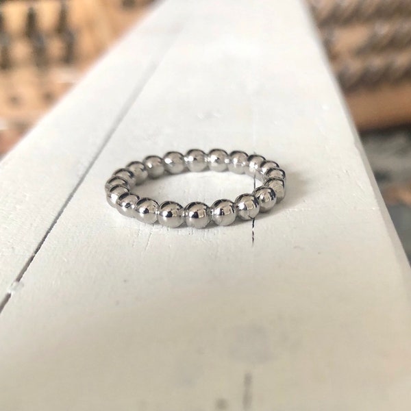 Bubble Spacer Ring,Stacking Bubble Ring, Beaded Spacer,Beaded,Stacking Spacer Ring, Stackable Ring, Stainless Beaded Ring