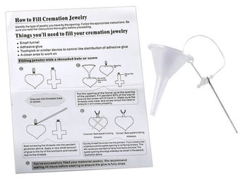Urn Funnel Kit, Cremation Jewelry Funnel, Cremation Urn Pendant Funnel, Ash Pendant Kit, Small Funnel for Ashes l