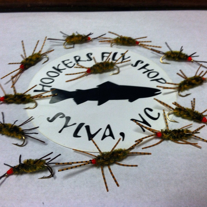 Hand Tied Flies, One Dozen, Hot Head Marvin Stonefly, USA Made, Hand Tied Flies, One Dozen, Hot Head Marvin Stonefly, USA Made,