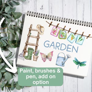 Garden Watercolor Workbook, Spring Watercolor Workbook, Easter Gift, Art Gift, Watercolor Coloring Book, Watercolor Workbook, Garden Gift