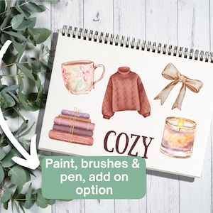 Cozy Watercolor Workbook Gift, Beginner Watercolor Set, Gift, Indoor Activity, Kids Gift, Art Gift, Watercolor Coloring