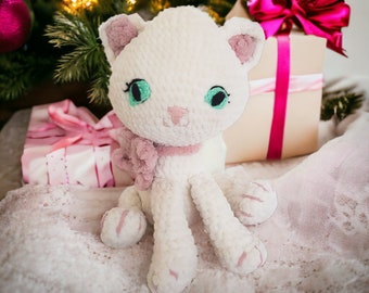 Padrão de crochê de gato de pelúcia, padrão de gatinho amigurumi, gato de instruções de crochê, gatinho Gaya tutorial em inglês e polonês