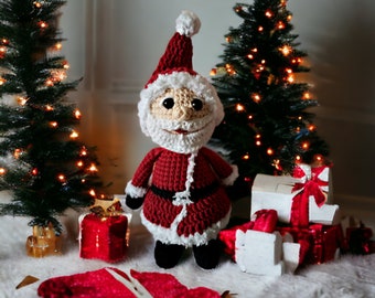 Santa Claus amigurumi crochet pattern, Father Christmas pattern, Saint Nicholas pattern, Chenille yarn, in English and Polish