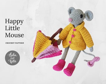 Happy Little Mouse, Rat - amigurumi crochet pattern in English and Polish - Lulu and Tete