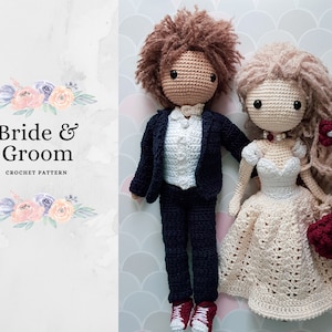 BRIDE and GROOM wedding doll amigurumi crochet pattern - wedding set