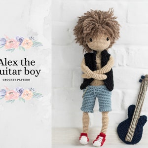 Alex the Guitar boy - crochet pattern - Lulu and Tete