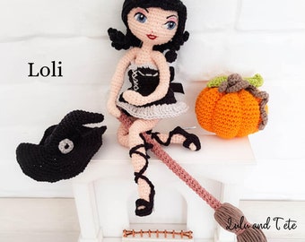 Amigurumi doll crochet pattern - Pin-up Loli + Halloween set - English and Polish