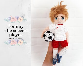 Amigurumi pattern - crochet doll  - Tommy the soccer player - English and Polish