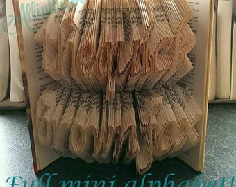 Mini calligraphy font Full alphabet Book folding patterns DIY