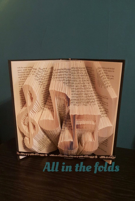 Treble clef and notes bookfolding pattern 654 pages