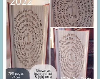 The Lords Prayer Swirl - Cut and Fold book folding pattern