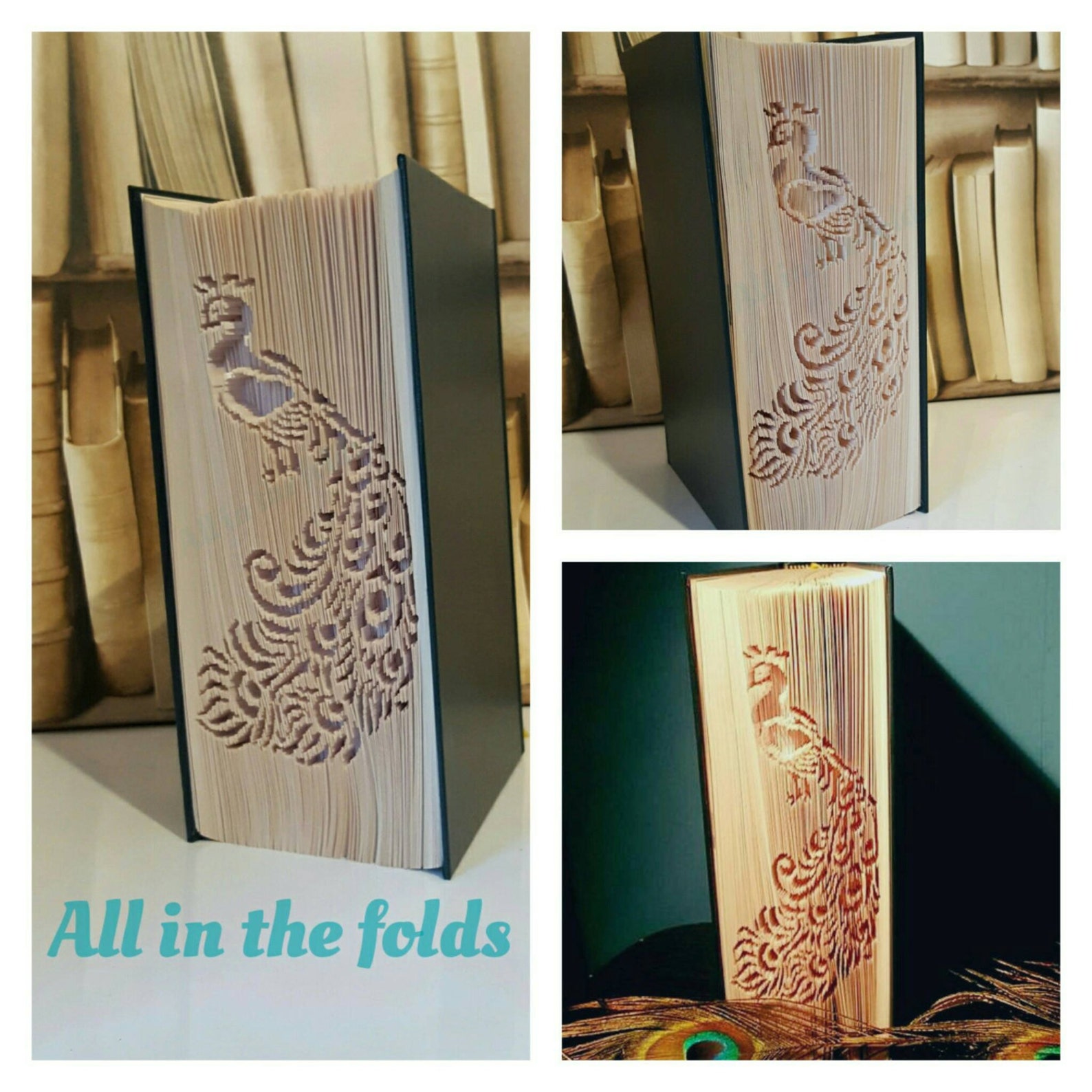 Peacock CUT AND FOLD Book Folding Pattern. - Etsy