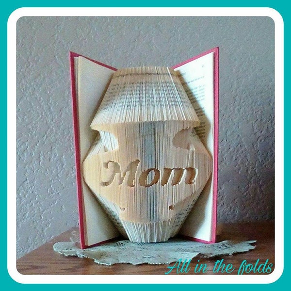 Vase with Mom Combination cut and fold book folding pattern