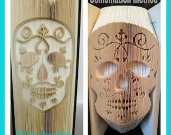 Sugar Skull CUT and FOLD book art Pattern Measurements style not graph