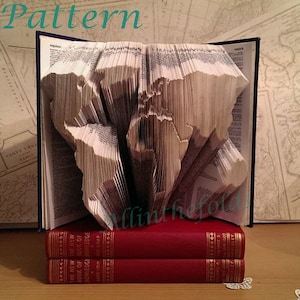 Patron de pliage de livre carte du monde