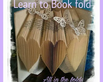 How to Book fold video tutorial. How to fold a basic heart FREE PATTERN & Video. Link in description