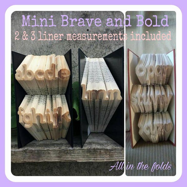 Mini Brave & Bold MMF book folding alphabet. 2 AND 3 liner measurements included!