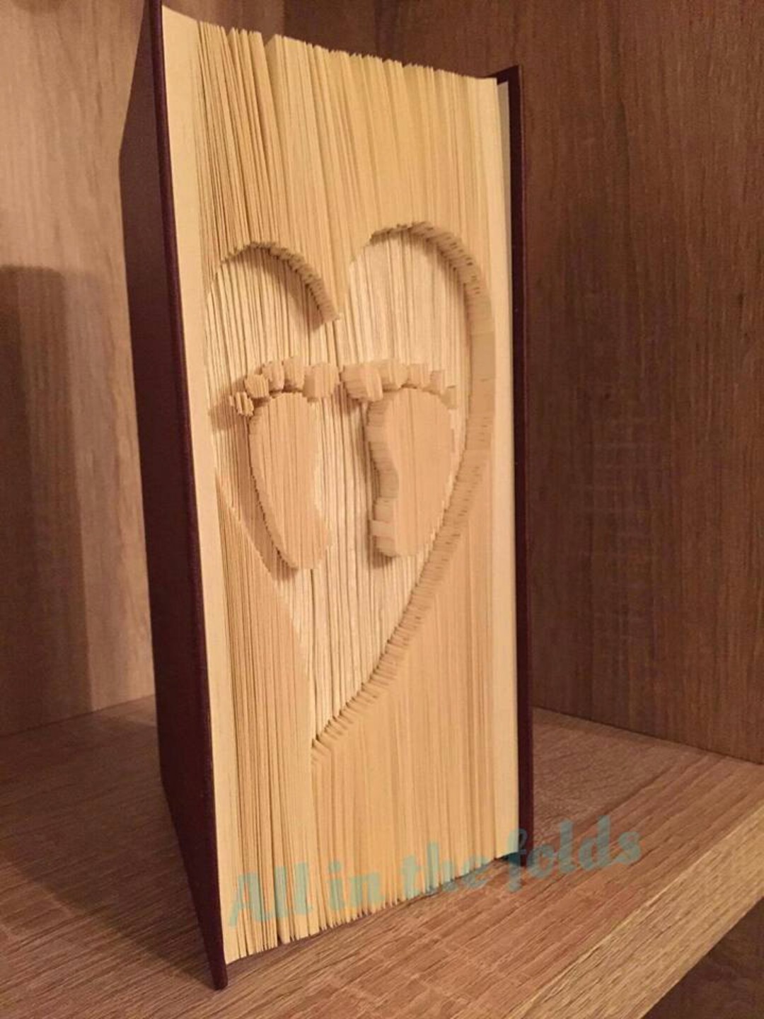 Baby Feet in a Heart Cut and Fold Bookfolding Pattern Etsy
