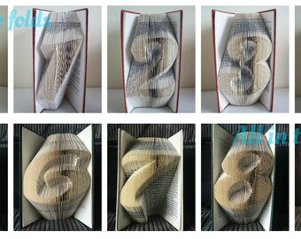 Fancy Extra Large Table Numbers 0-9, MMF Book folding patterns