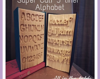 SUPER MINI Super Cali Cut and Fold Book Folding Alphabet! up to 5 lines, measurements included! Includes bonus heart