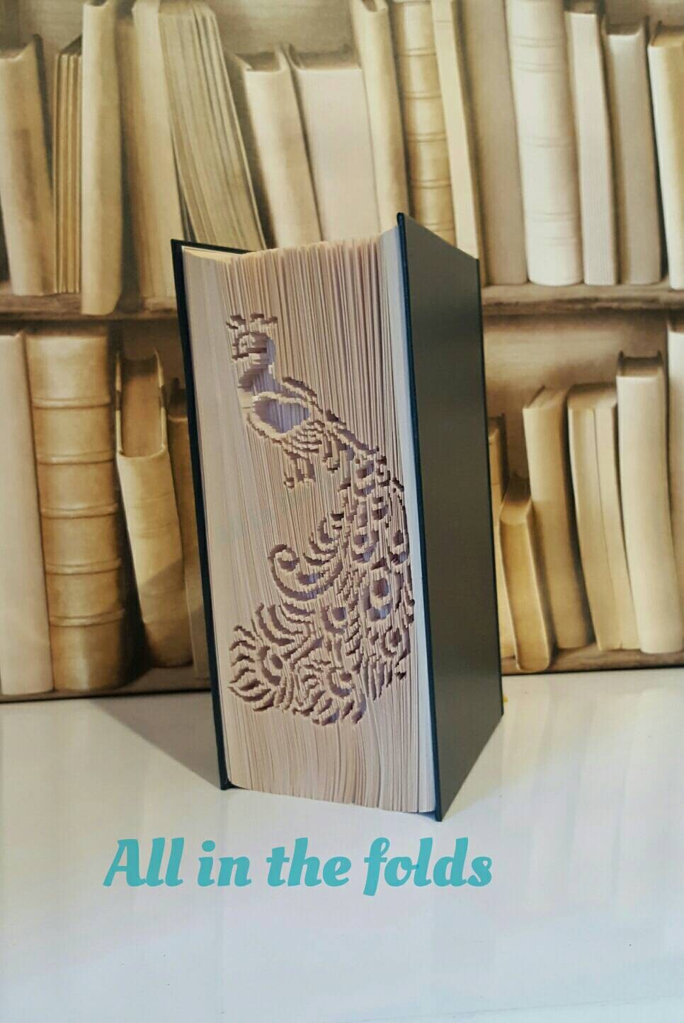 Peacock CUT AND FOLD Book Folding Pattern. - Etsy