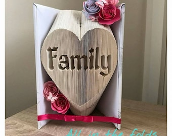 Family in Heart Combination cut and fold bookfolding pattern