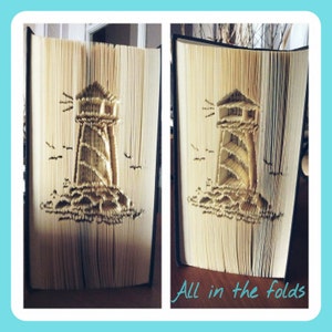 Lighthouse cut and fold book art pattern