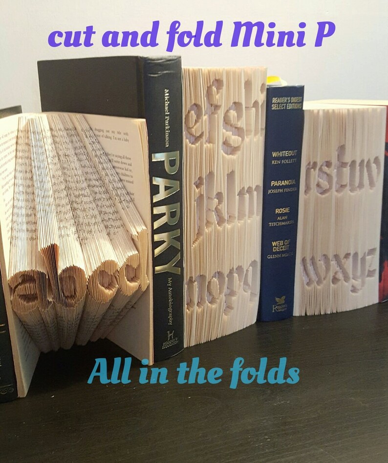 mini p cut and fold alphabet book folding patterns 2 and 3 etsy