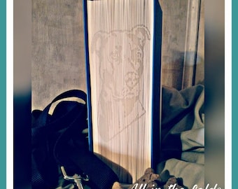 Staffy, Staffordshire bull terrier SHADOW cut and fold book folding pattern