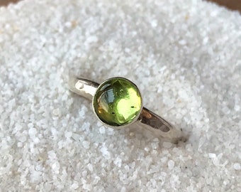 Peridot Ring, Made to Order Ring, Birthstone Ring, Silversmith Jewelry, Stacking Ring, Silversmith RIng, Gemstone Ring, Anniversary Ring