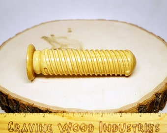 Consolador espiral / juguete sexual hecho a mano de madera de olivo