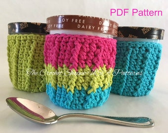 Crochet Pattern Ice Cream Pint Size Cozy Digital PDF Download