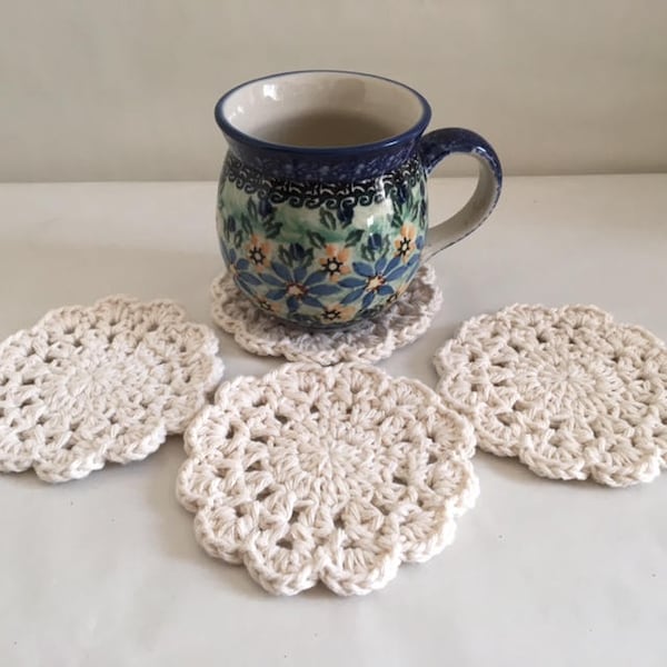 Crochet Cotton Doily Coasters: Farmhouse Style, Made to Order