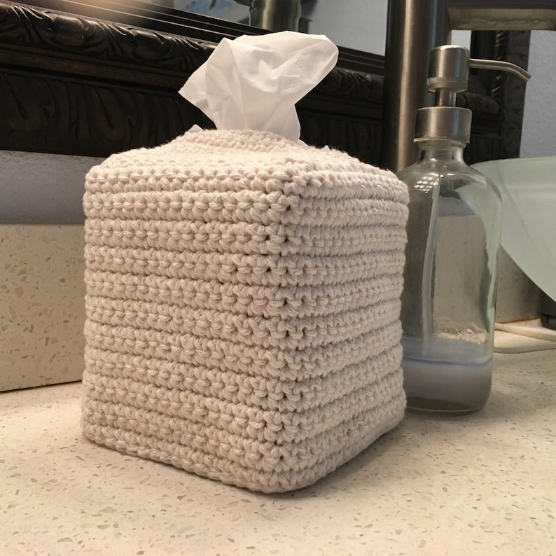 Crochet Tissue Box Cover. Tissue Box Holder in Cotton Yarn. Etsy