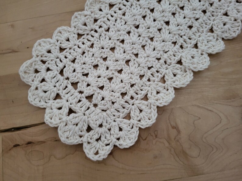 Narrow Rectangle Cotton Crochet Doily. Farmhouse Decor. Rustic Decor. 7 ...