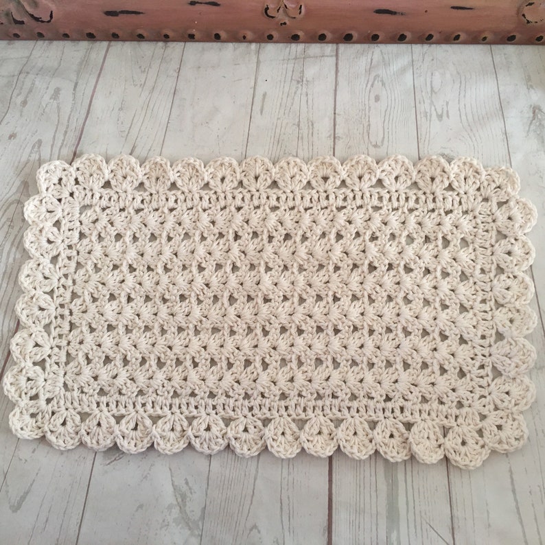Large Rectangle Crochet Doily. 100% Cotton. 11 X 21 1/8. - Etsy