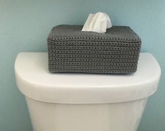 Crochet Tissue Box Cover: Cotton Yarn Rectangle Holder