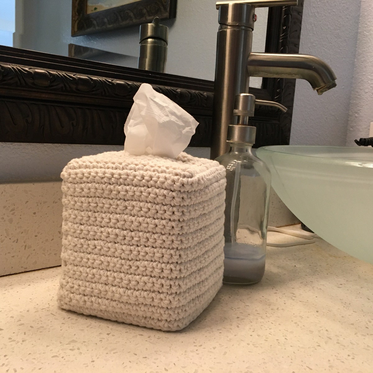 Crochet Tissue Box Cover. Tissue Box Holder in Cotton Yarn. - Etsy
