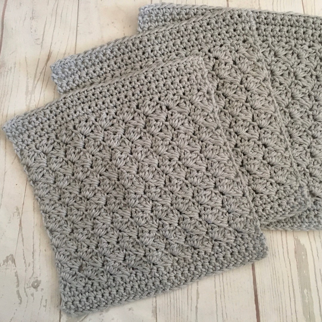 Crochet Wash Cloth. 100% Cotton Eco Friendly. 3pk Crochet - Etsy