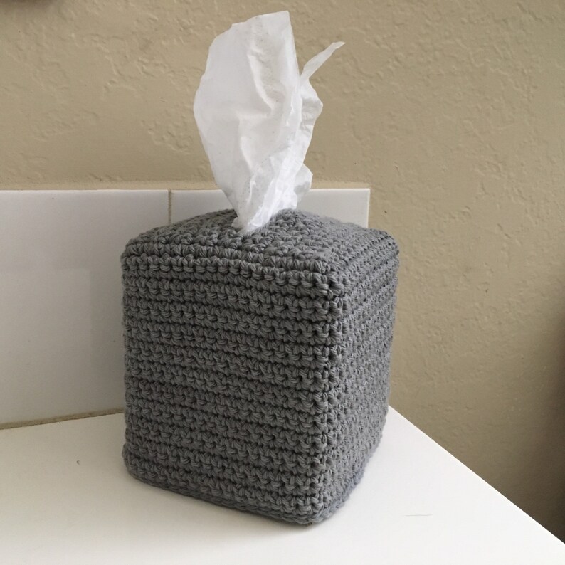Crochet Tissue Box Cover. Tissue Box Holder in Cotton Yarn. Etsy