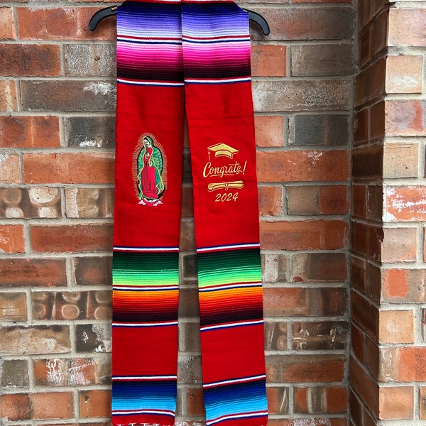 Virgen de Guadalupe Serape Graduation Stole Our Lady of Guadalupe