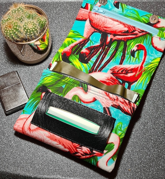 Download Hand Made Flamingo Tobacco Pouch Room For 30g Tobacco Etsy