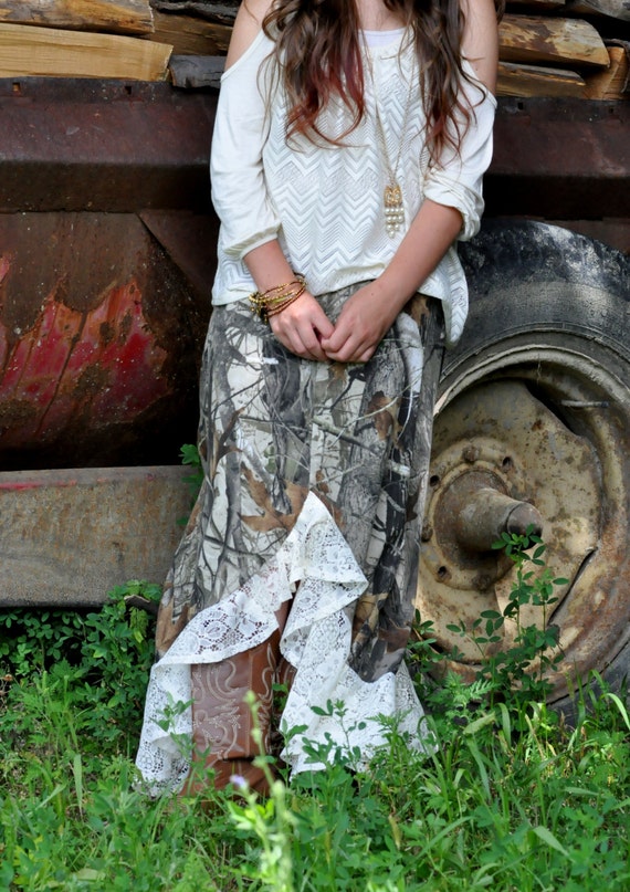 plus size camo maxi skirt