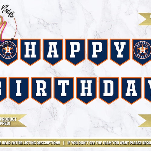 DIY Houston Astros Birthday Banner Digital Banner Do It - Etsy