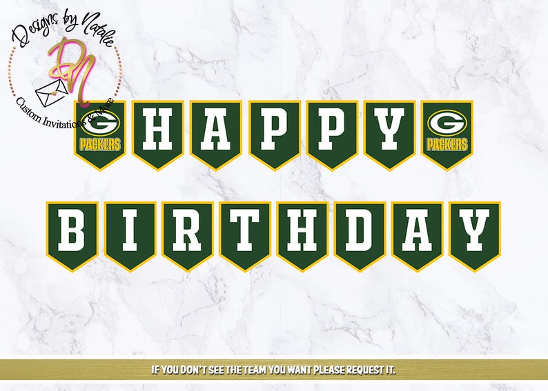 DIY Greenbay Packers Birthday Banner Digital Banner Do It | Etsy