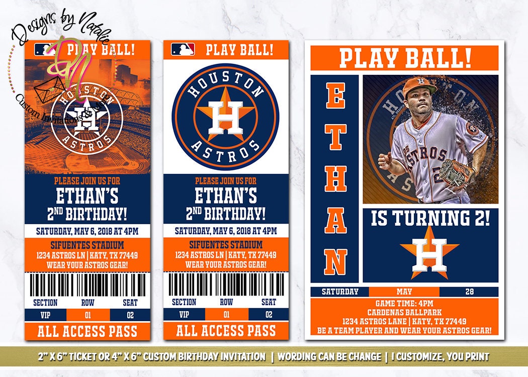 Invitations & Announcements digital ticket invitation Houston Astros